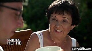 russian milf makes boy cum