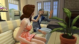 old man with young girls